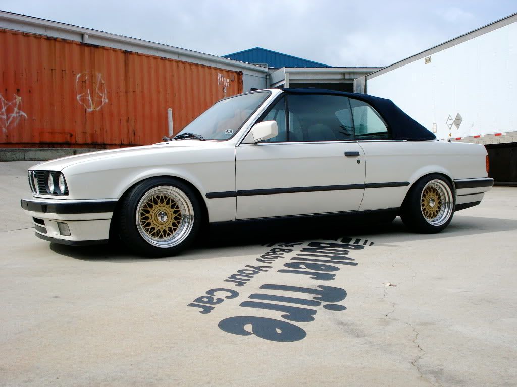 15x9 Gold BBS RM + Toyo T1-R 3 Polished Lips, Stretchy E30 Fun!